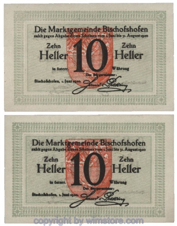 sn101633 Bischofshofen, G0088a, 10 Heller; 1-