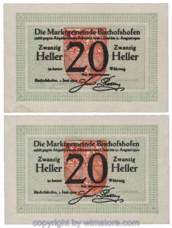 Bischofshofen, G0088a, 20 Heller; 1-