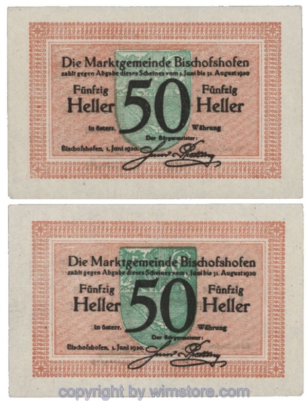 Bischofshofen, G0088b, 50 Heller; 1