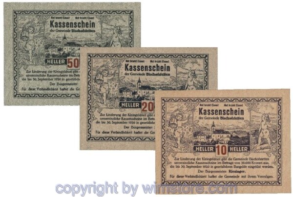 Bischofstetten, G0092a, Serie 10, 20, 50 Heller; 1