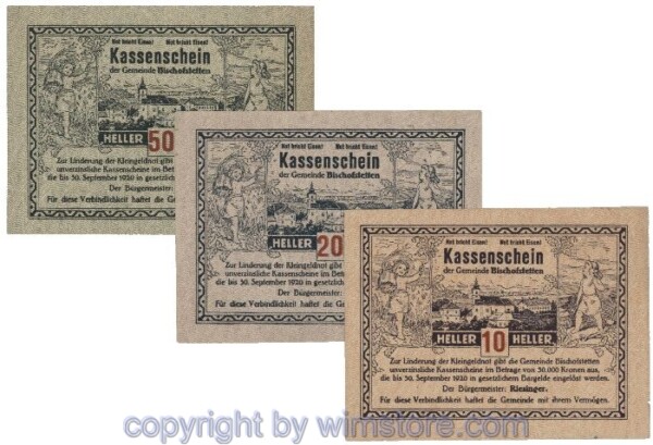 Bischofstetten, G0092a, Serie 10, 20, 50 Heller; 1-