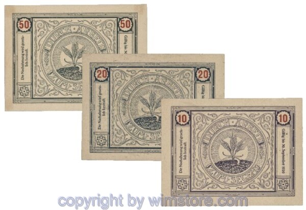 Bischofstetten, G0092a, Serie 10, 20, 50 Heller; 1-