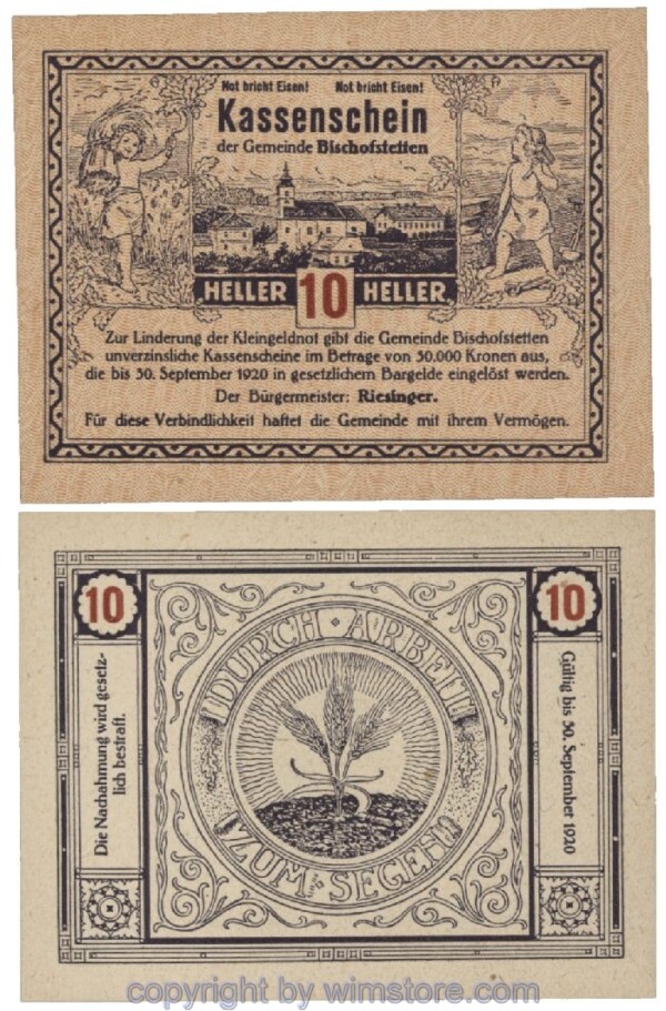 Bischofstetten, G0092a, 10 Heller; 1