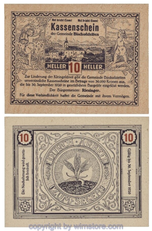 Bischofstetten, G0092a, 10 Heller; 1-