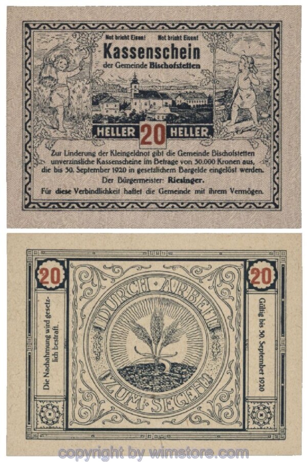 Bischofstetten, G0092a, 20 Heller; 1