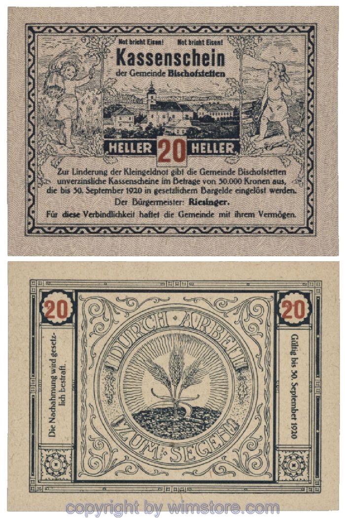 Bischofstetten, G0092a, 20 Heller; 1