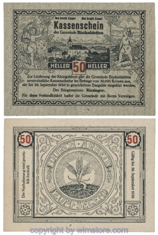 sn101656 Bischofstetten, G0092a, 50 Heller; 1