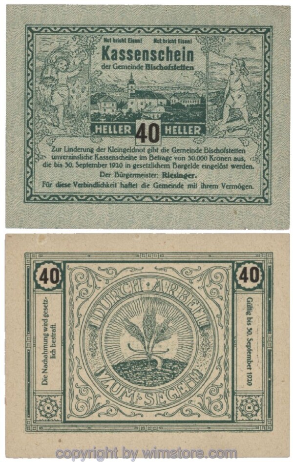 Bischofstetten, G0092b, 40 Heller; 1-