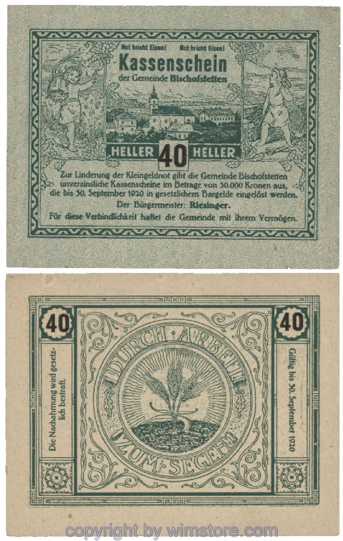 Bischofstetten, G0092b, 40 Heller; 1-