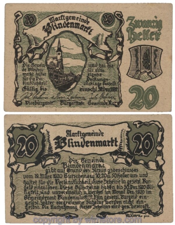 Blindenmarkt, G0093IIa, 20 Heller; 1-