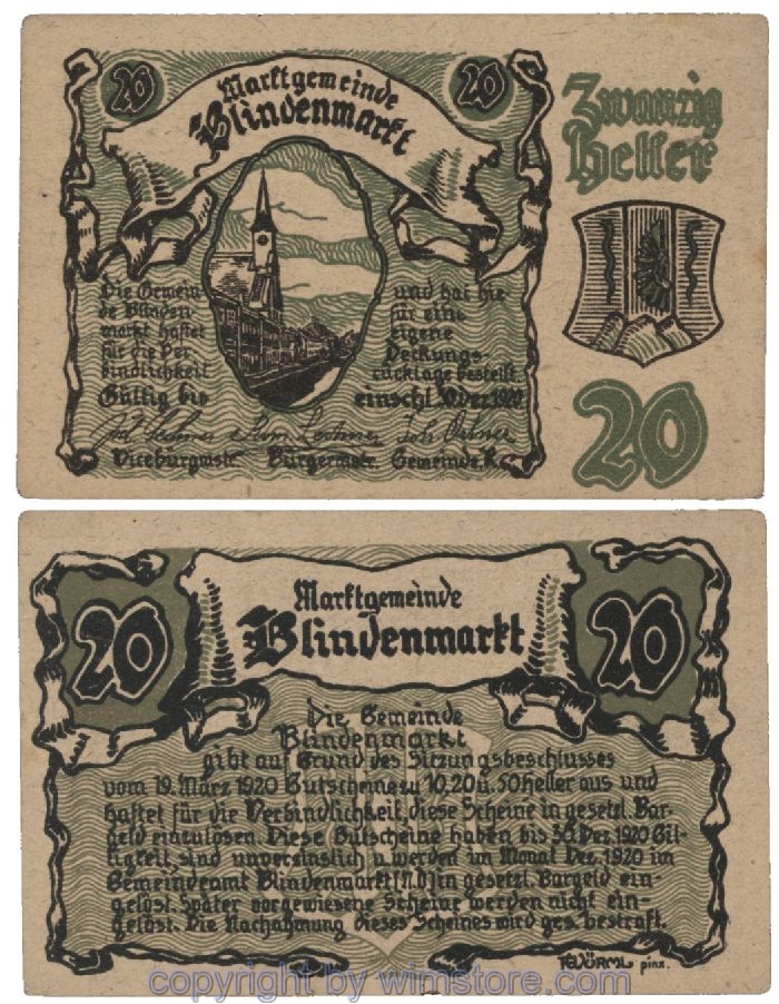 Blindenmarkt, G0093IIa, 20 Heller; 1-