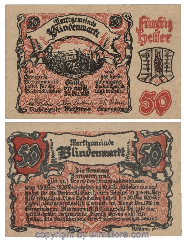Blindenmarkt, G0093IIa, 50 Heller; 1