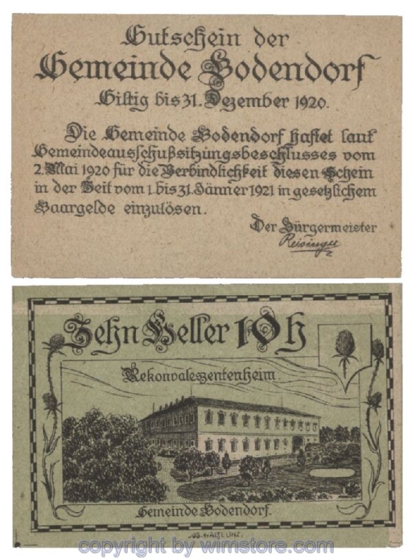 Bodendorf, G0096Ia, 10 Heller, grau; 1-