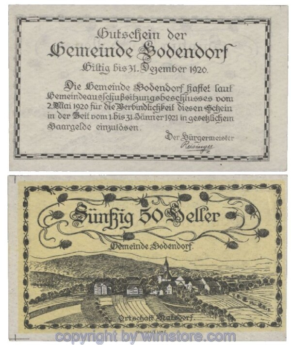 sn101741 Bodendorf, G0096Ia, 50 Heller; 1