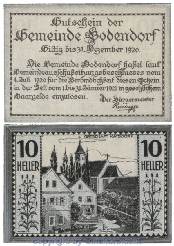 Bodendorf, G0096IIa, 10 Heller; 1