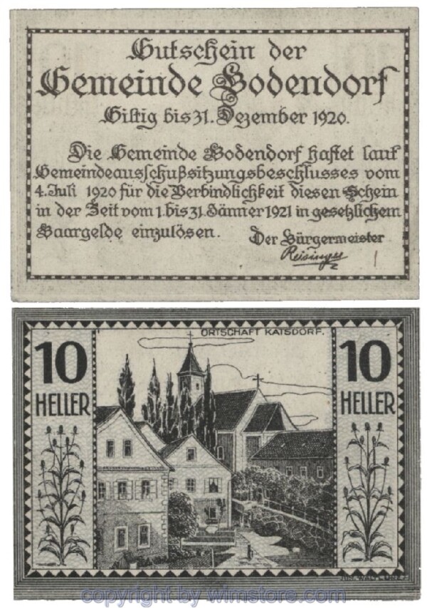 sn101746 Bodendorf, G0096IIa, 10 Heller; 1-