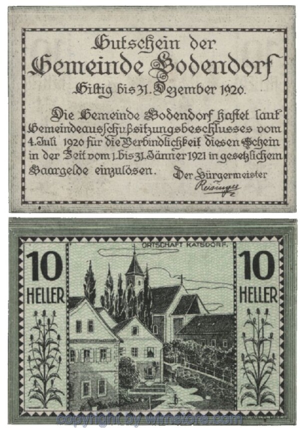 Bodendorf, G0096IIc, 10 Heller; 1