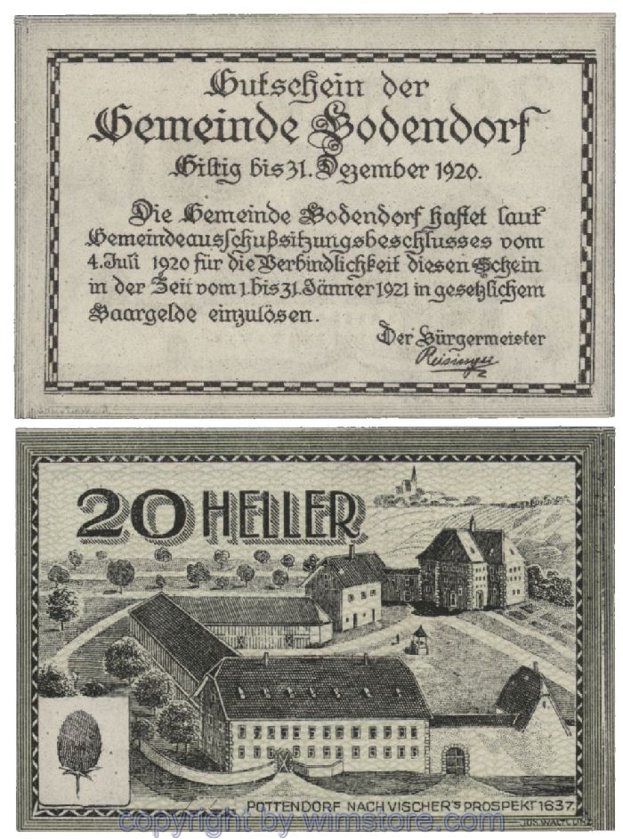 Bodendorf, G0096IIc, 20 Heller; 1