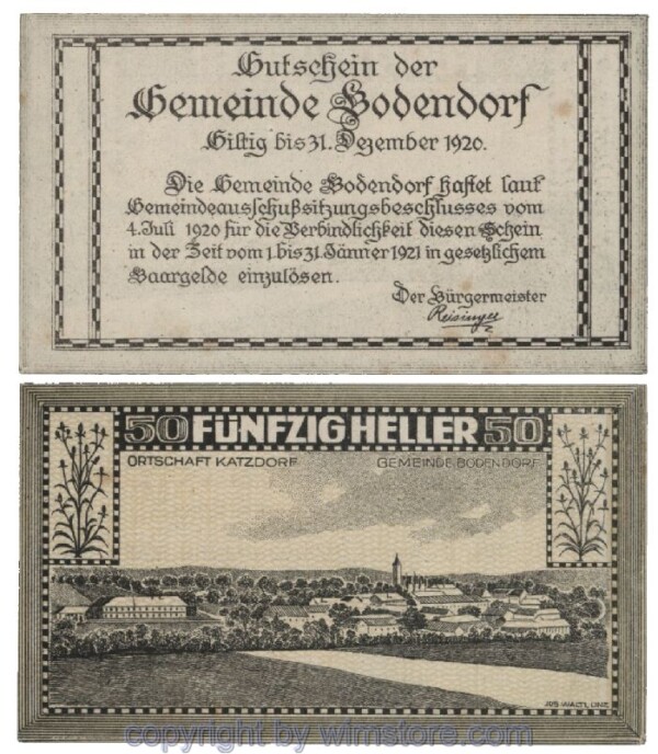 Bodendorf, G0096IIc, 50 Heller; 1-