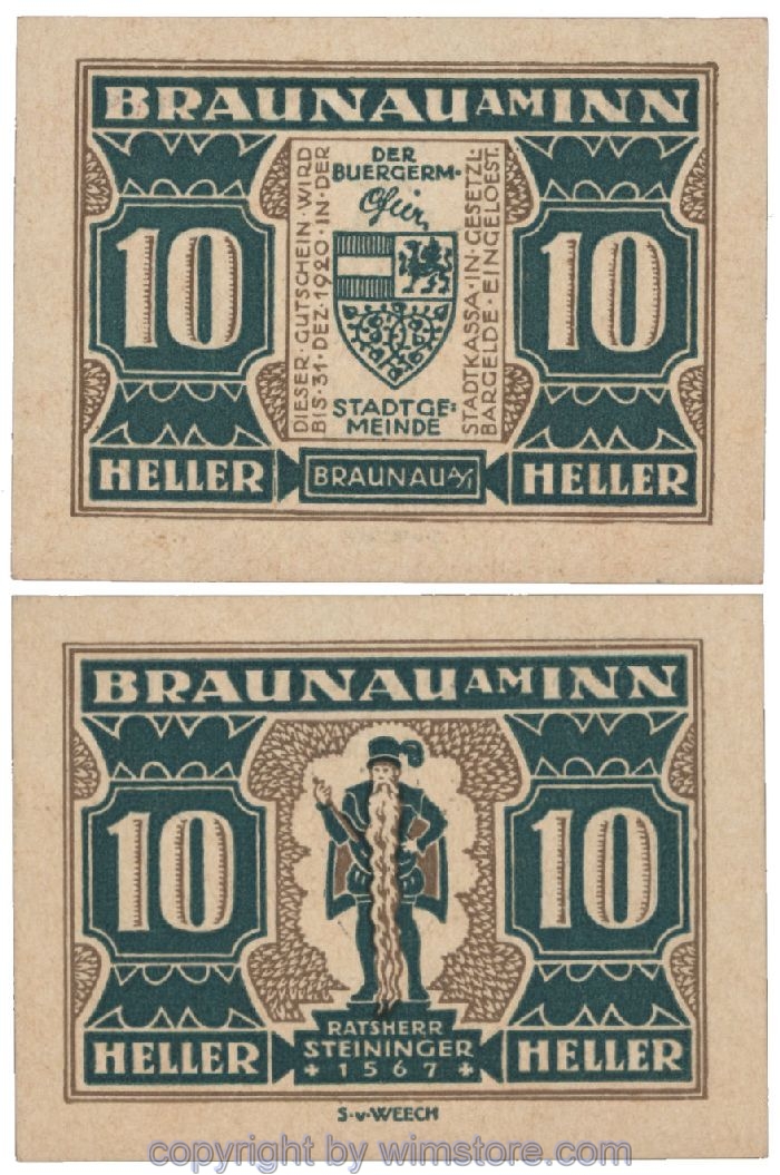 sn101817 Braunau am Inn, G0101, 10 Heller; 1-