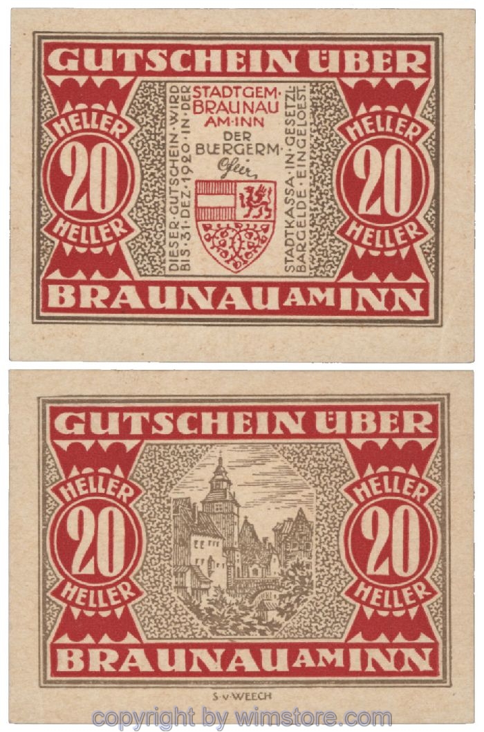 sn101819 Braunau am Inn, G0101, 20 Heller; 1-