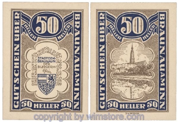 sn101820 Braunau am Inn, G0101, 50 Heller; 1