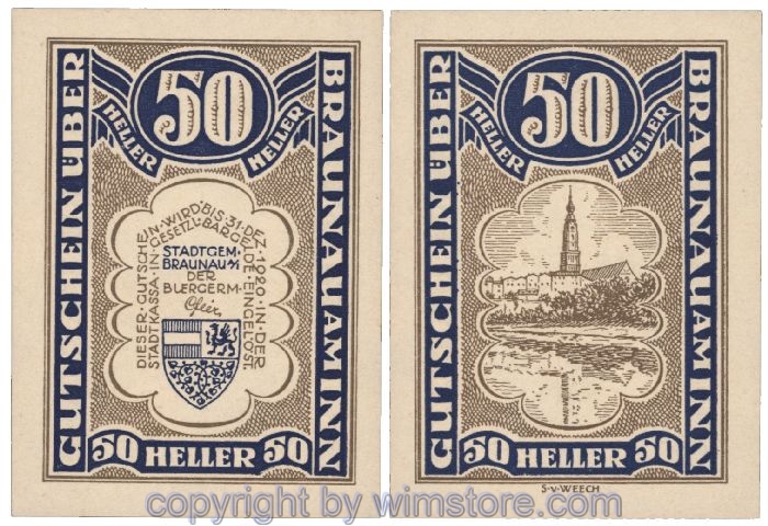 sn101820 Braunau am Inn, G0101, 50 Heller; 1