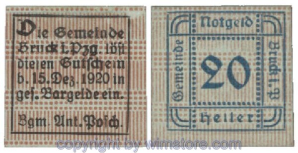 sn101852 Bruck im Pinzgau, G0107Ia, 20 Heller; 1