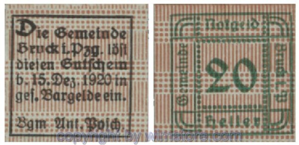 Bruck im Pinzgau, G0107Ic, 20 Heller; 1