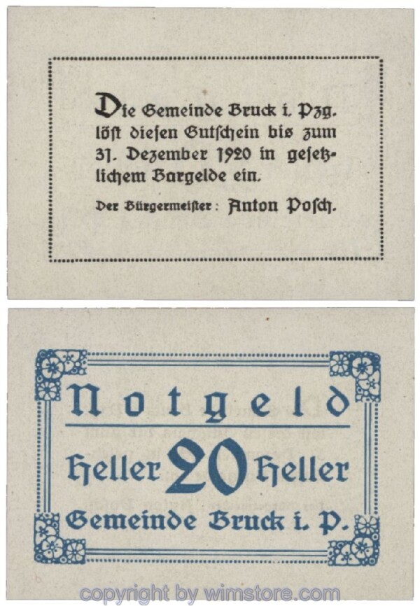 Bruck im Pinzgau, G0107IIa, 20 Heller; 1