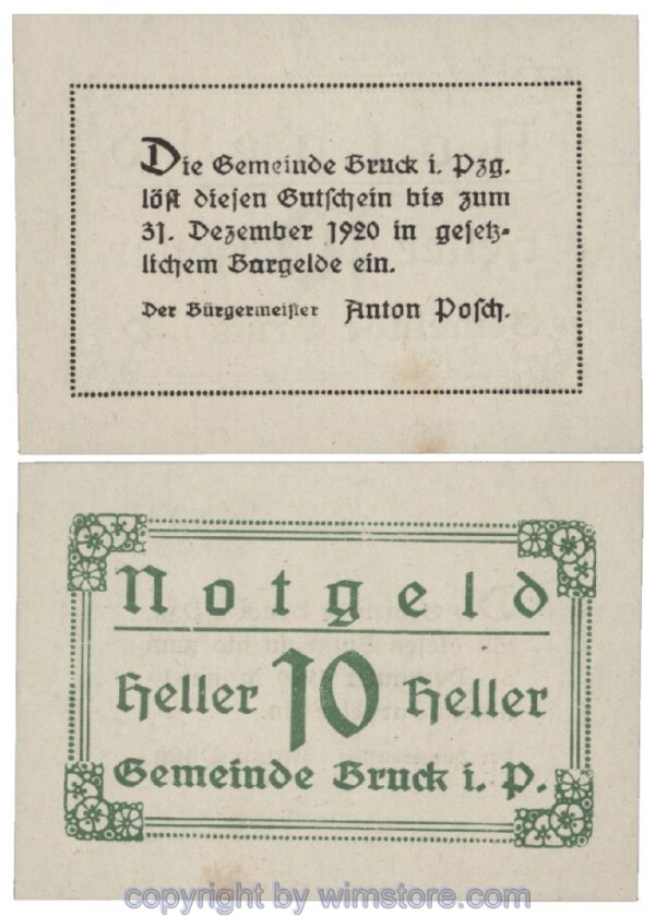 Bruck im Pinzgau, G0107IIb, 10 Heller; 1-