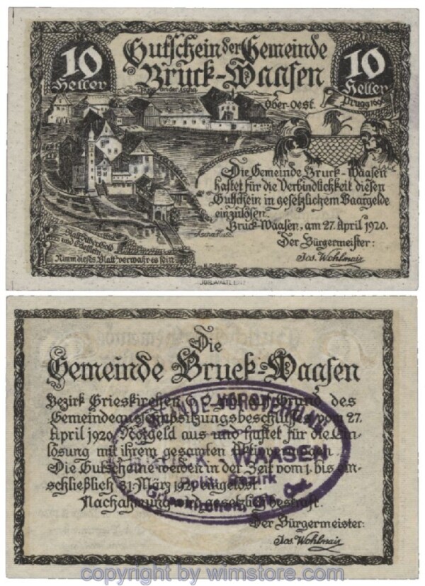 Bruck Waasen, G0108Ib2, 10 Heller; 1