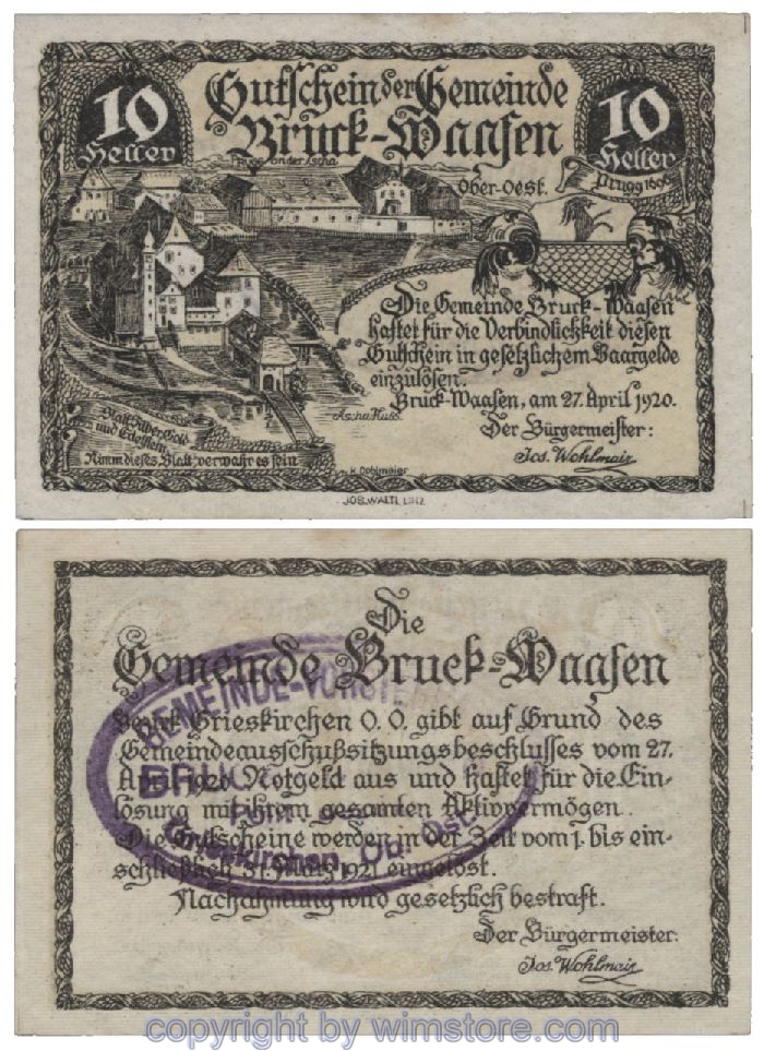 Bruck Waasen, G0108Ib2, 10 Heller; 1-