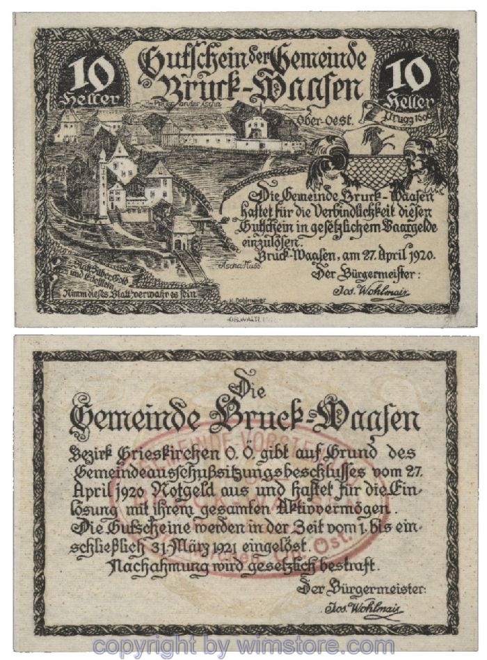 Bruck Waasen, G0108Ib3, 10 Heller; 1