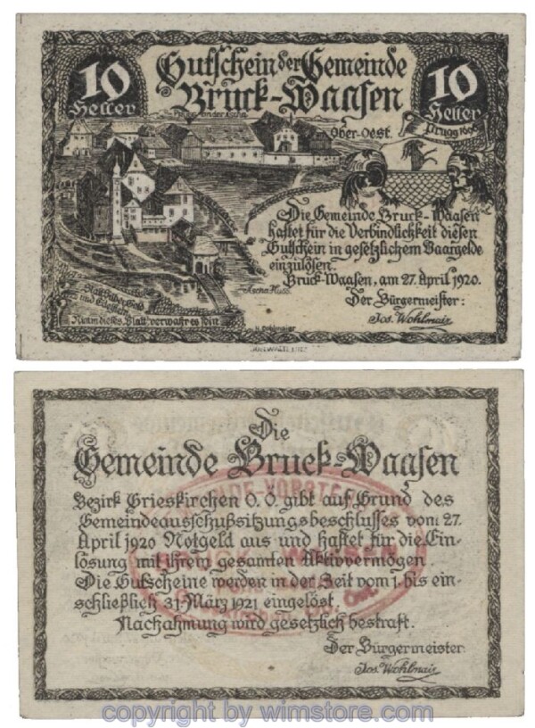Bruck Waasen, G0108Ib3, 10 Heller; 1-