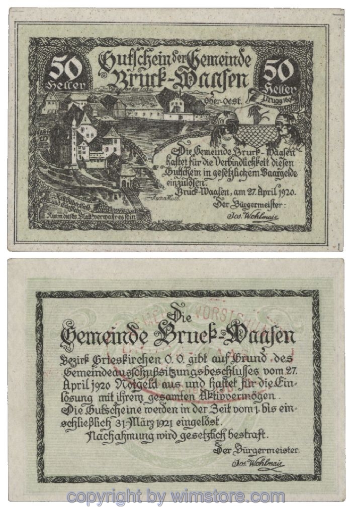 Bruck Waasen, G0108Ib3, 50 Heller; 1