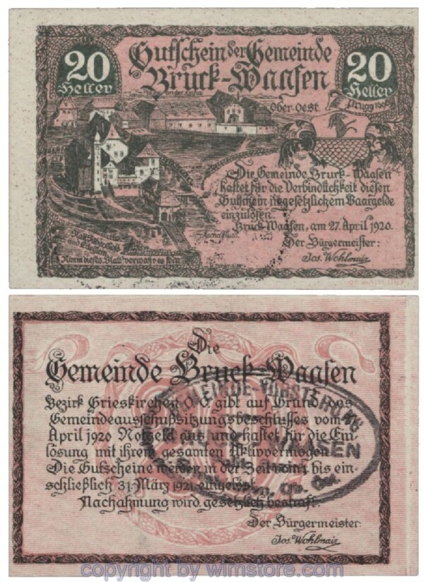Bruck Waasen, G0108If1, 20 Heller; 1