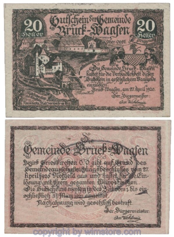 Bruck Waasen, G0108If1, 20 Heller; 1-