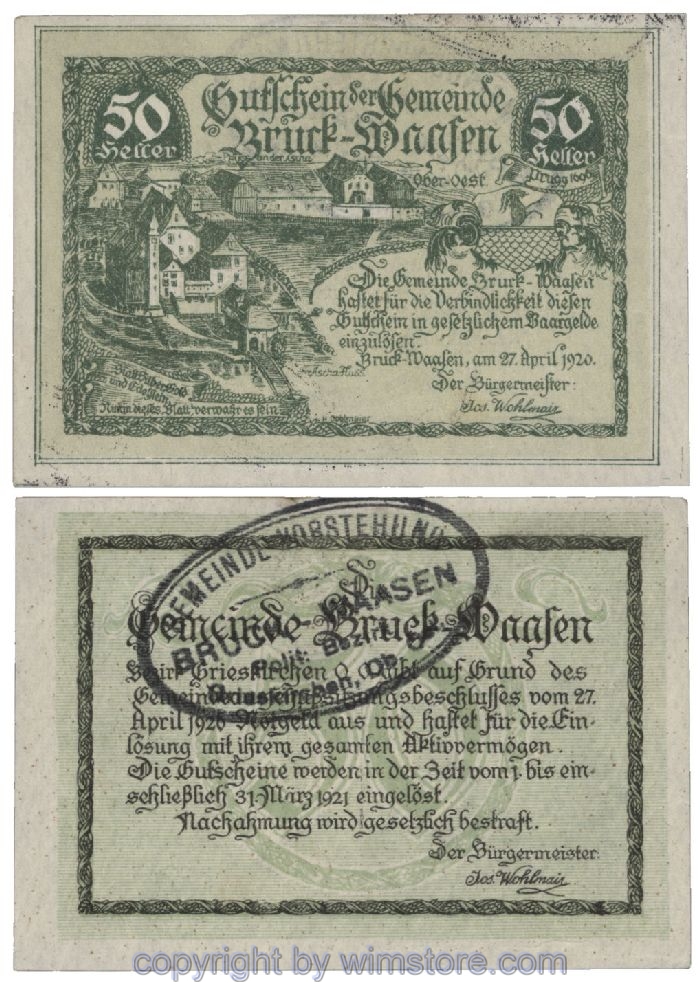 Bruck Waasen, G0108If1, 50 Heller; 1-