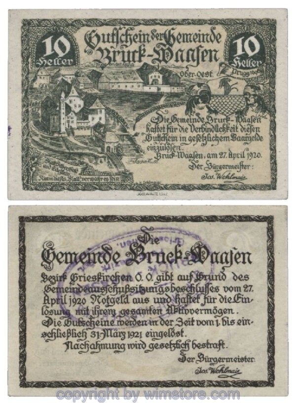 Bruck Waasen, G0108If2, 10 Heller; 1