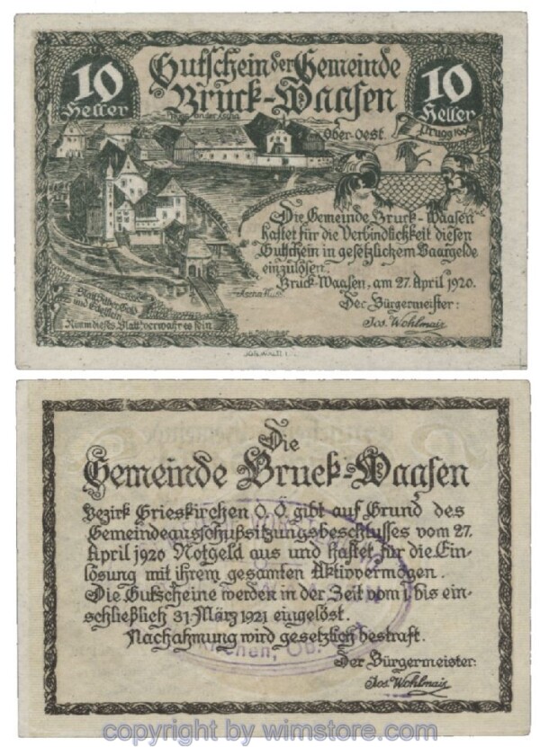 Bruck Waasen, G0108If2, 10 Heller; 1-