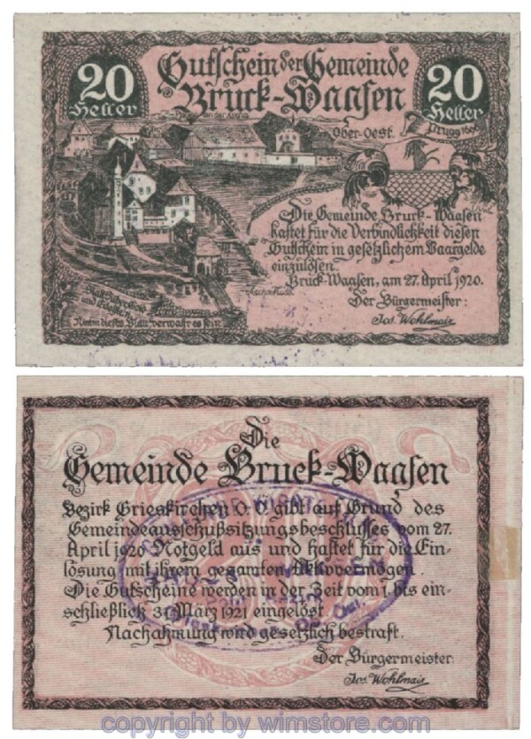 Bruck Waasen, G0108If2, 20 Heller; 1-