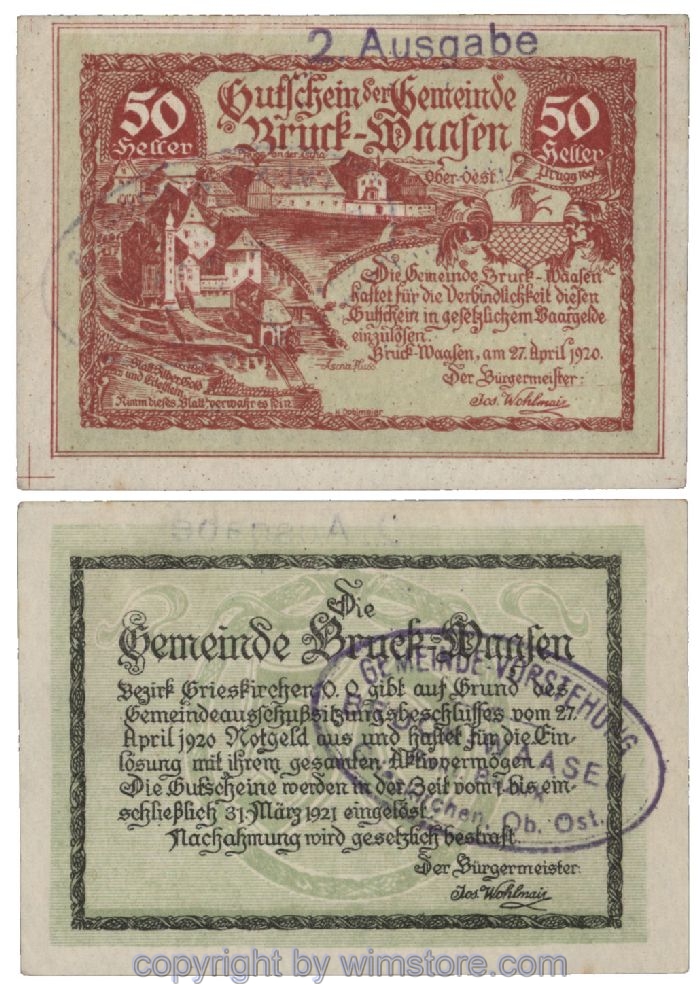 Bruck Waasen, G0108Ik2d, 50 Heller; 1-