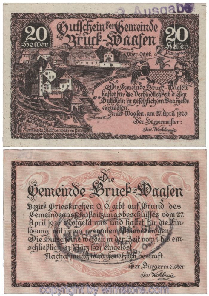 Bruck Waasen, G0108Il1d, 20 Heller; 1-