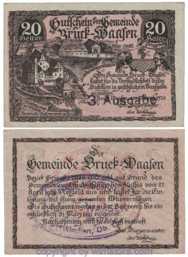 Bruck Waasen, G0108Il2a, 20 Heller; 1