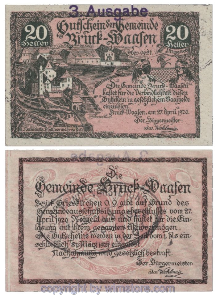Bruck Waasen, G0108Im1d, 20 Heller; 1