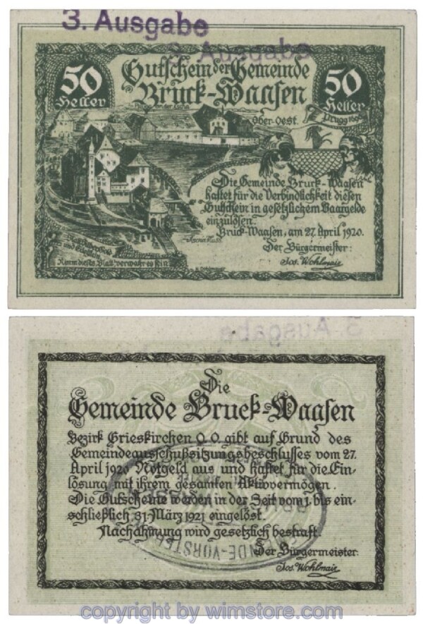 Bruck Waasen, G0108Im1d, 50 Heller; 1