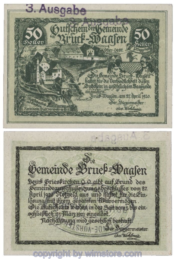 Bruck Waasen, G0108Im1d, 50 Heller; 1