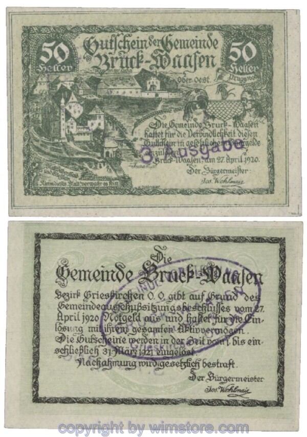 Bruck Waasen, G0108Im2c, 50 Heller; 1