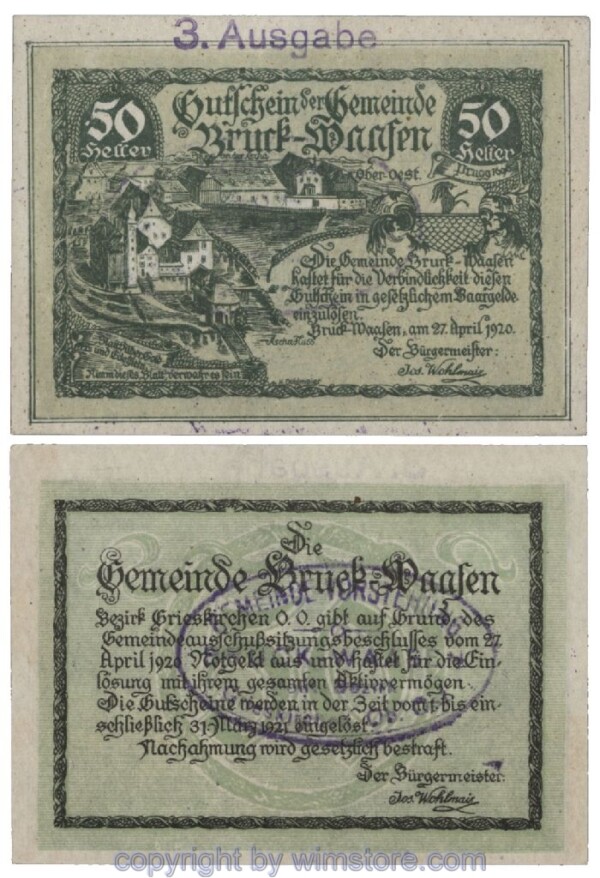 Bruck Waasen, G0108Im2d, 50 Heller; 1